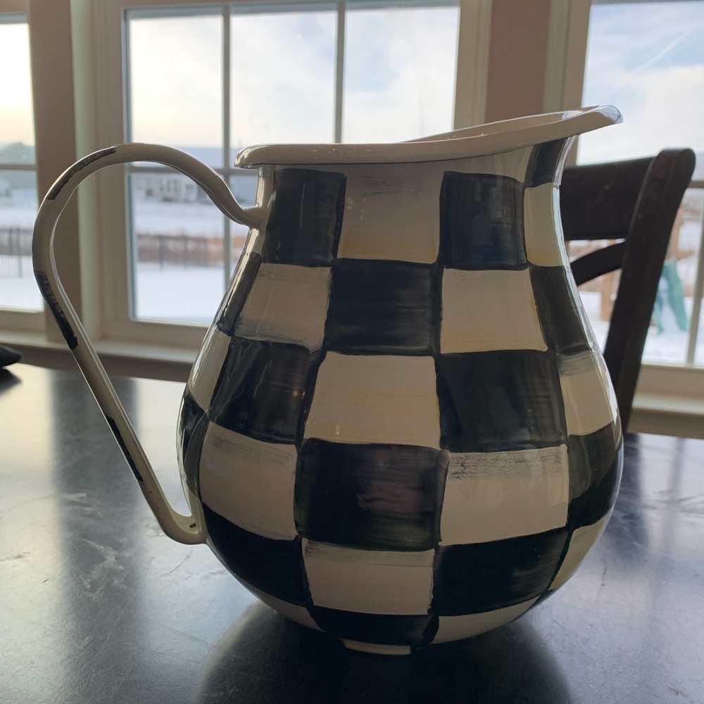 Mackenzie Childs Courtly Check 3qt Pitcher